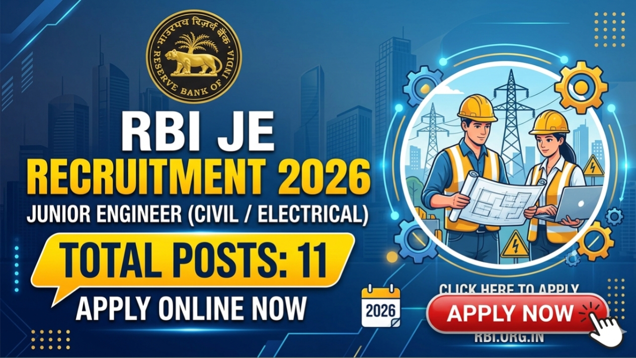 RBI JE Junior Engineer Recruitment 2026