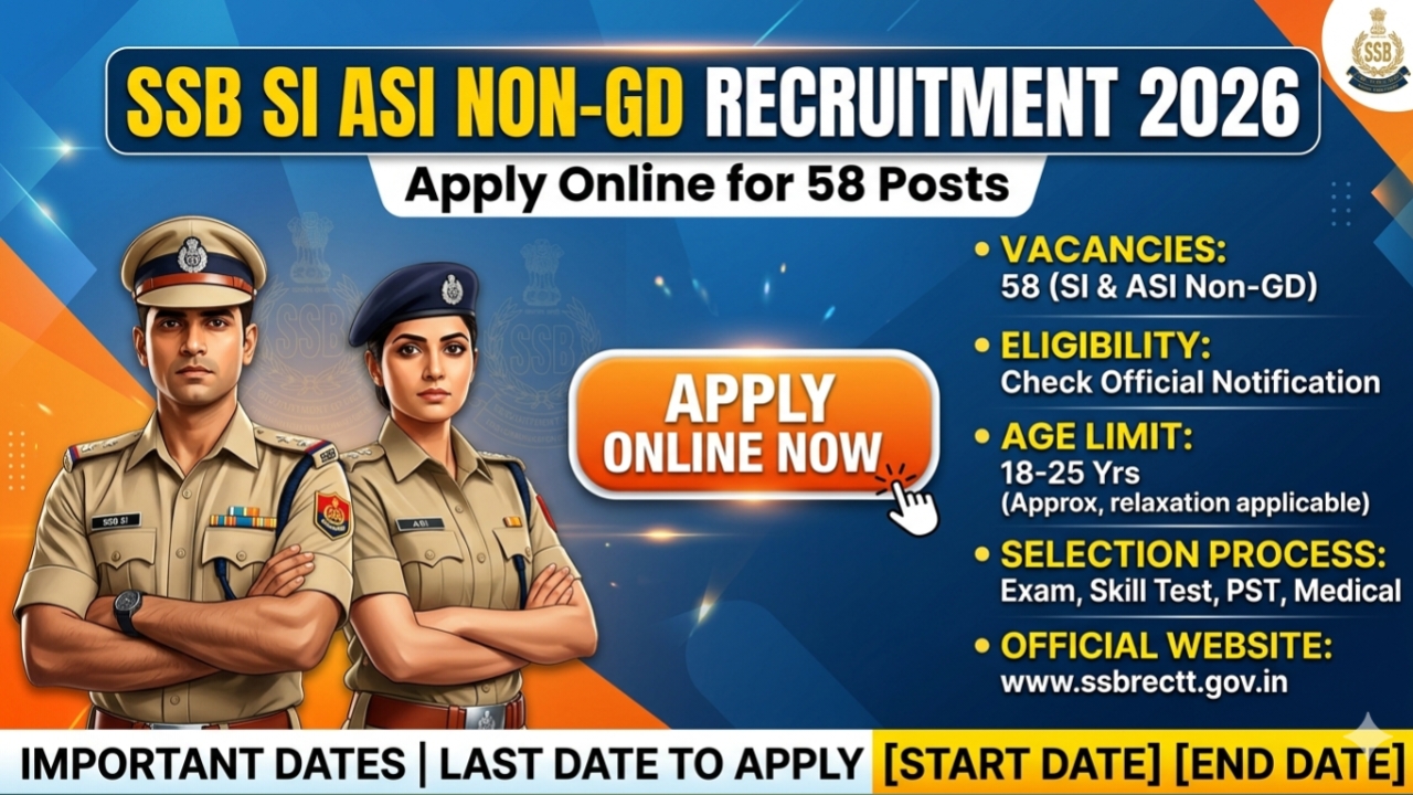 SSB SI ASI Non GD Recruitment 2026