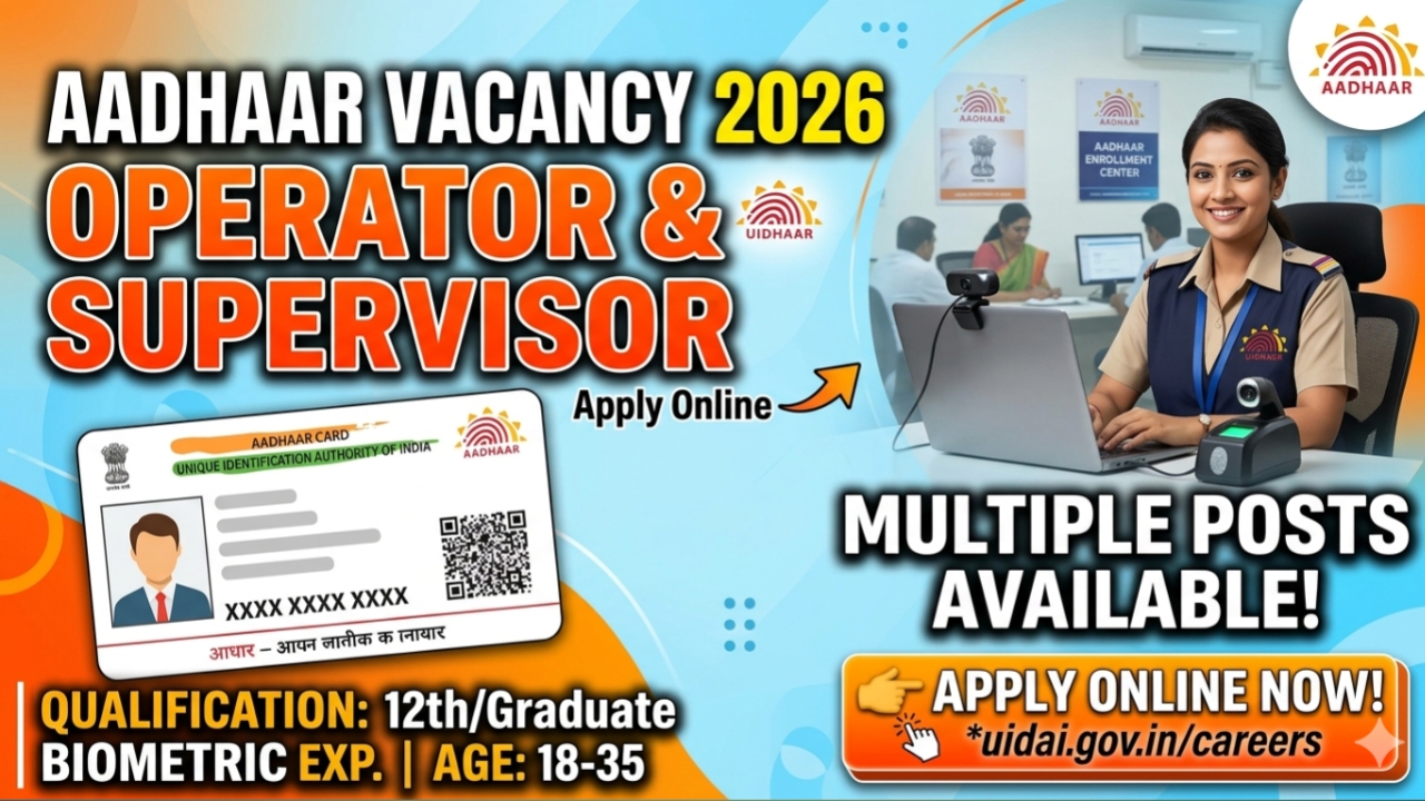 Aadhaar Operator Supervisor Vacancy 2026